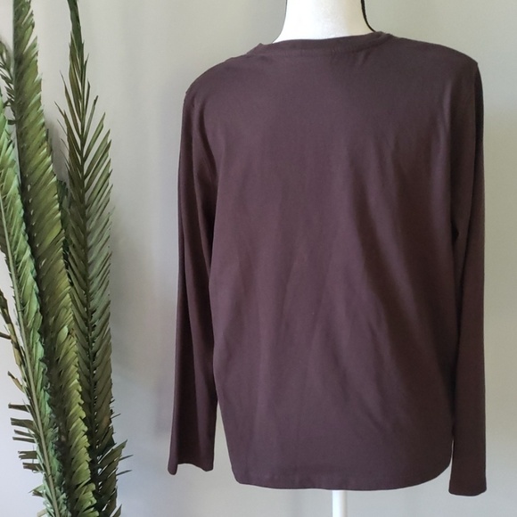 Cato brown long sleeve crew neck tee - Picture 4 of 5